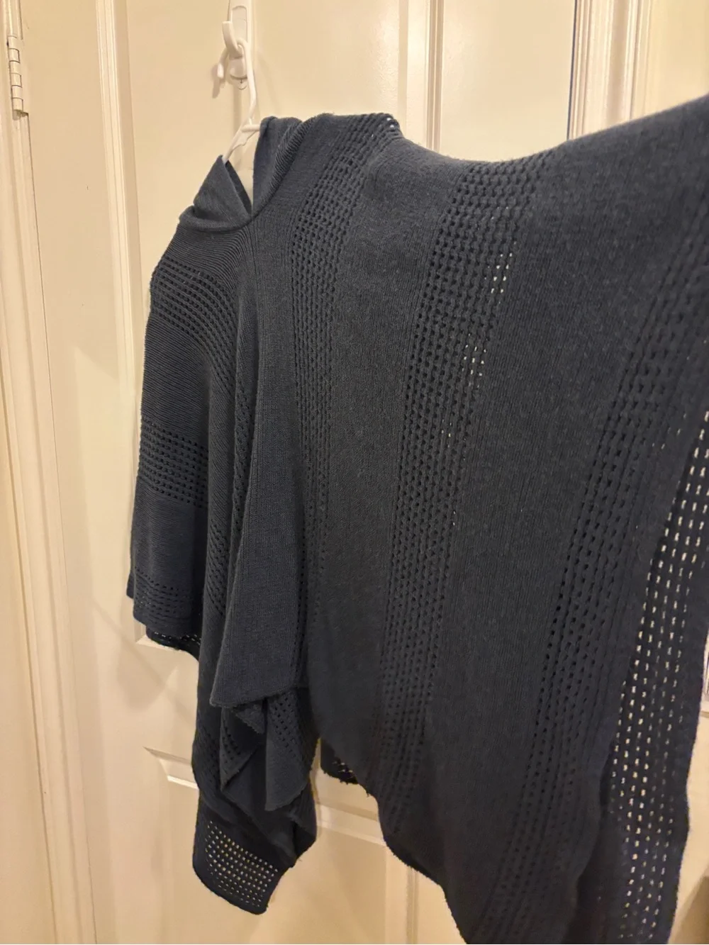 Charlotte Daniel Grey Knit Poncho hoodie Sweater one Size